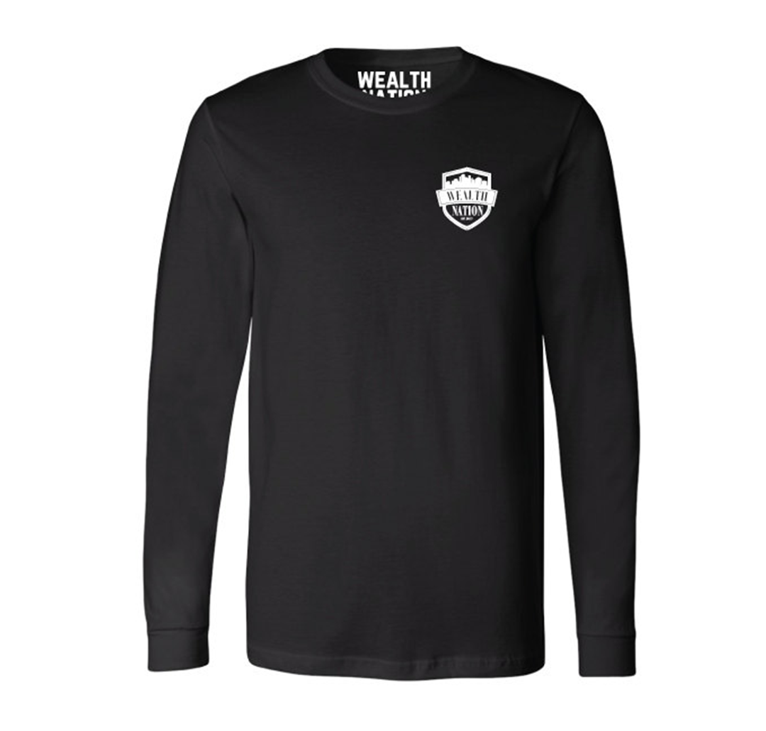 Long Sleeve Black - Wealth Nation Logo